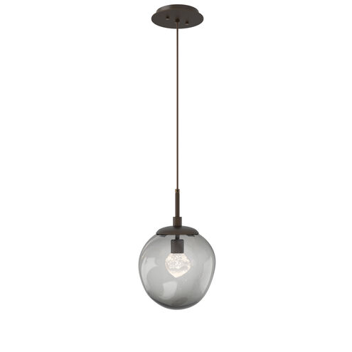 Aster LED LED 10 inch Flat Bronze Pendant Ceiling Light in 2700K LED, Zircon Inner - Smoke Outer