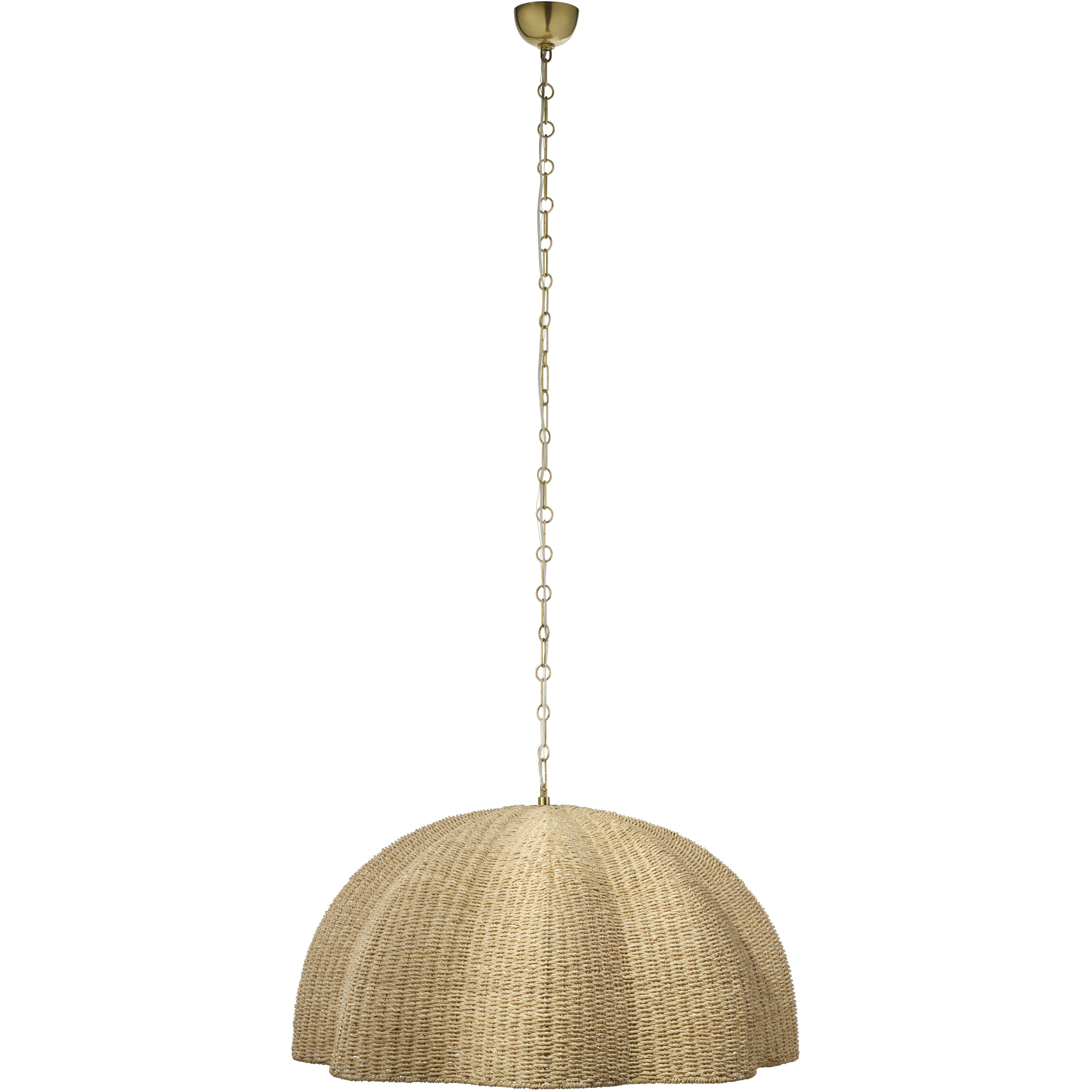 Rosemary 1 Light 36 inch Antique Brass Pendant Ceiling Light, Inline