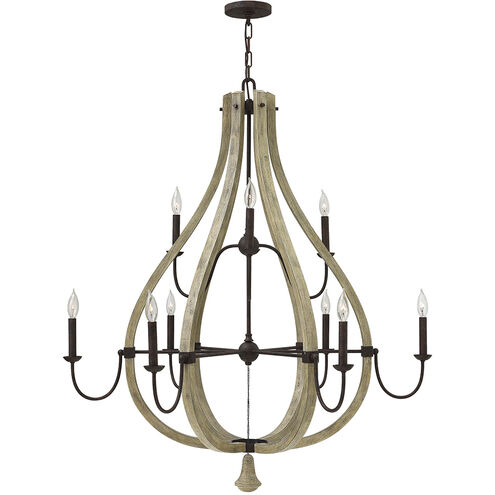 Middlefield LED 41 inch Iron Rust Chandelier Ceiling Light