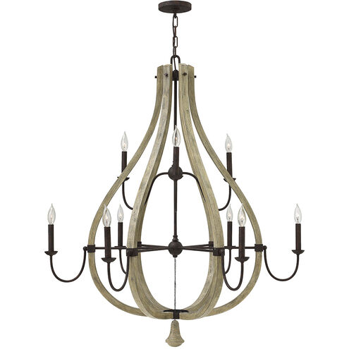 Middlefield LED 41 inch Iron Rust Chandelier Ceiling Light