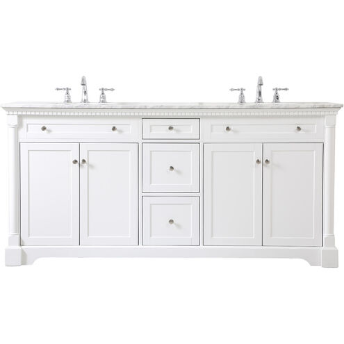 Clarence 72 X 22 X 35 inch White Vanity Sink Set