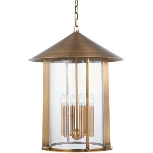 Long Beach 6 Light 22 inch Patina Brass Pendant Ceiling Light