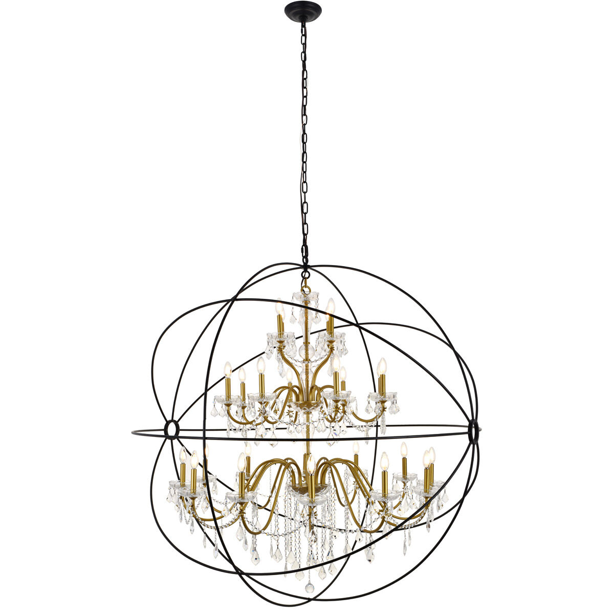 Cordelia 24 Light 59 inch Black and Gold Pendant Ceiling Light