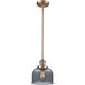 Franklin Restoration Bell 1 Light 8 inch Antique Copper Mini Pendant Ceiling Light in Incandescent, Plated Smoke, Franklin Restoration
