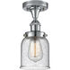 Bell 1 Light 6.5 inch Polished Chrome Semi-Flush Mount Ceiling Light