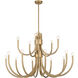 Sorrento 15 Light 42 inch Noble Brass Chandelier Ceiling Light, Essentials