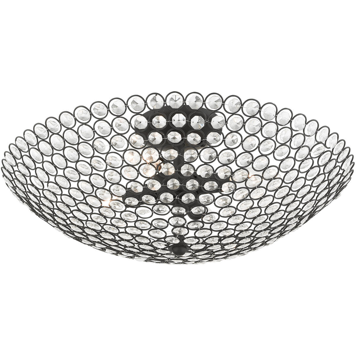 Cassandra 4 Light 20 inch Black Semi Flush Ceiling Light