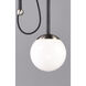 Mingle LED 6 inch Black and Satin Nickel Single Pendant Ceiling Light