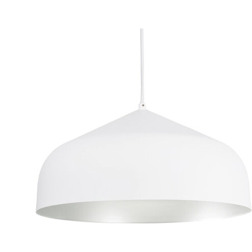 Helena 1 Light 16.88 inch White and Silver Pendant Ceiling Light