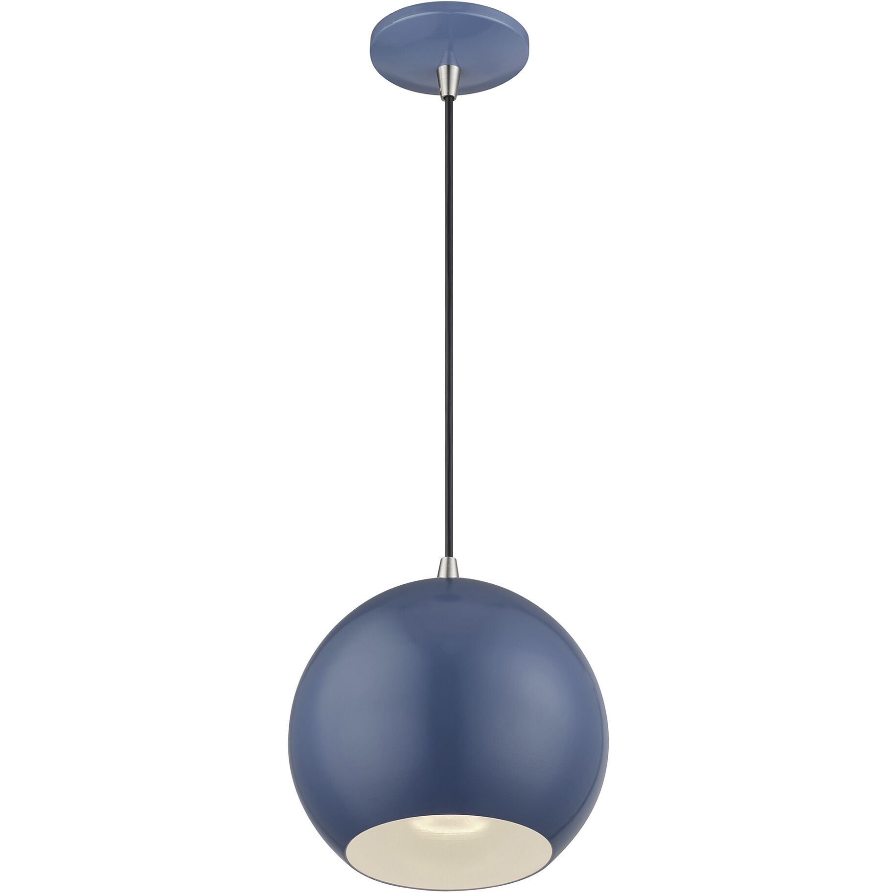 Kuppola 9.25 inch Ocean Blue with Brushed Nickel Accents Pendant Ceiling Light, Globe