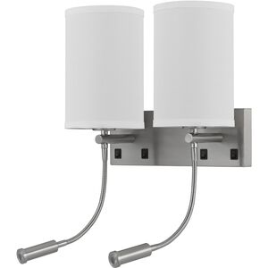 Lakewood 2 Light 14.5 inch Brushed Steel Wall Lamp Wall Light