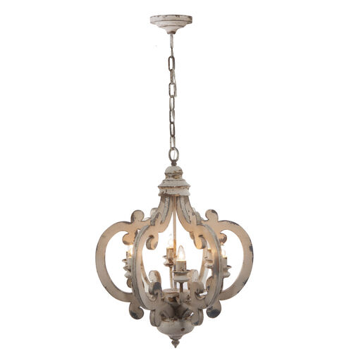 Signature 21 inch Antique White Chandelier Ceiling Light 