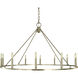Midtown 12 Light 46 inch Brushed Brass Dining Chandelier Ceiling Light