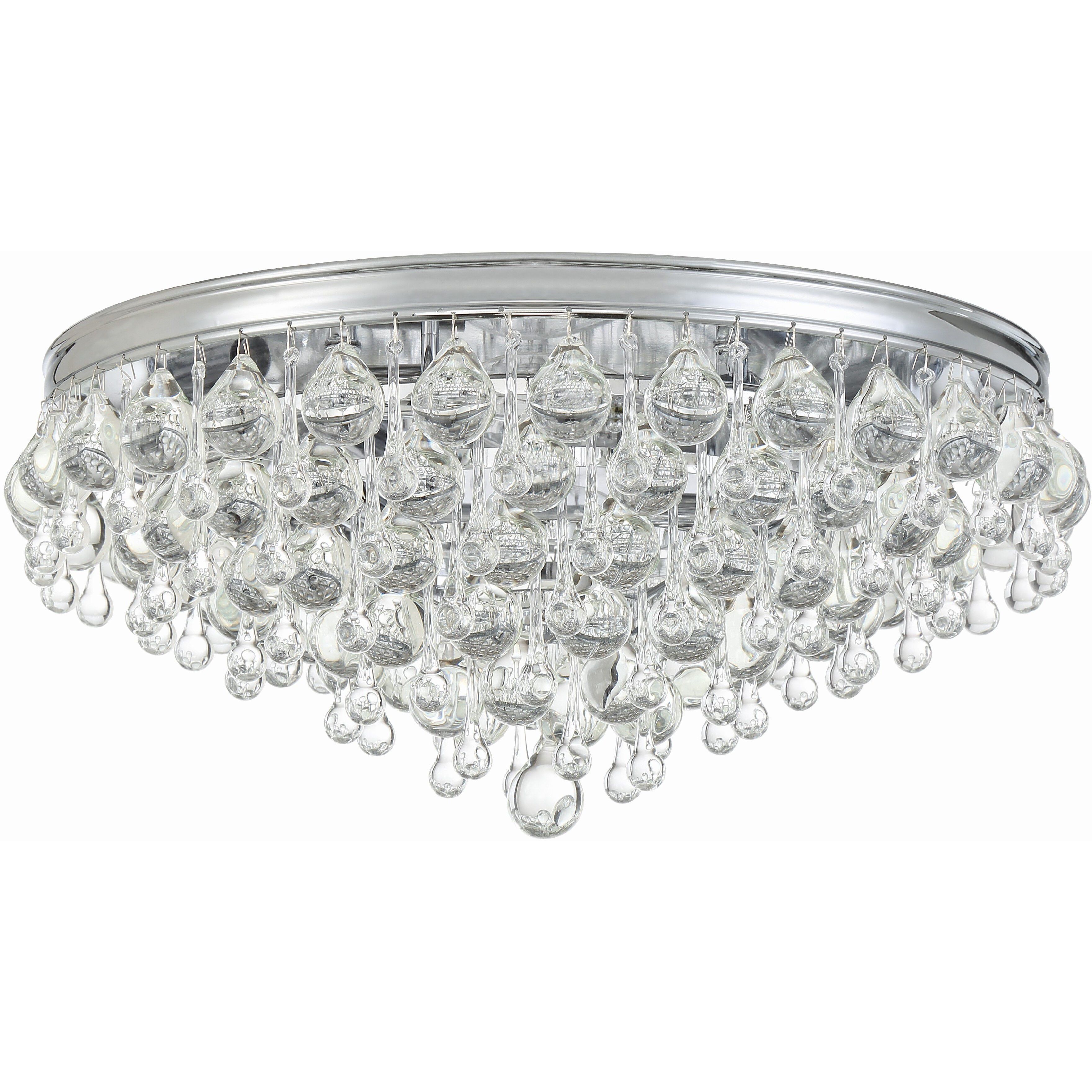 Calypso 6 Light 20 inch Polished Chrome Flush Ceiling Light