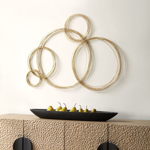 Golden Bubbles 34.25 X 24.75 inch Metal Wall Decor