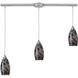 Galaxy Linear Mini Pendant Ceiling Light in Smoke Galaxy Glass