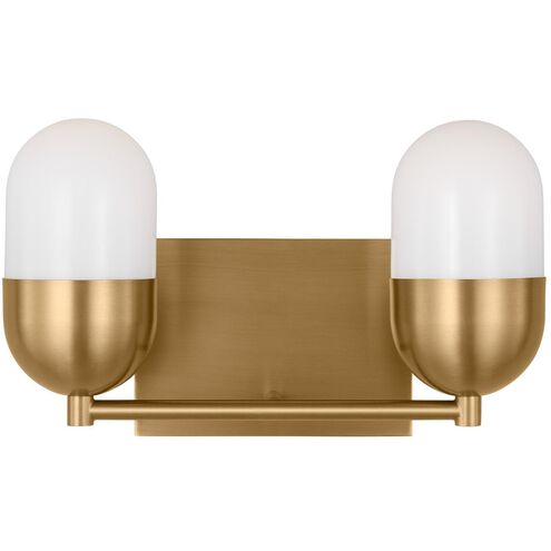 Drew & Jonathan Scott Foster 2 Light 12.63 inch Satin Brass Vanity Light Wall Light