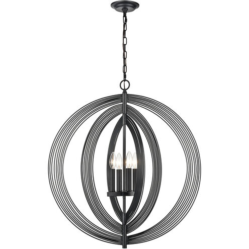 Orme 4 Light 27 inch Matte Black Pendant Ceiling Light, H-Bar