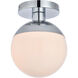 Oyster Bay 1 Light 8 inch Chrome Flush Mount Ceiling Light