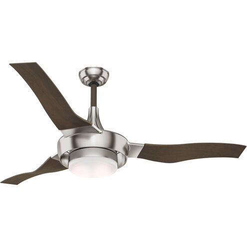 Perseus 64 inch Brushed Nickel with Walnut, Walnut Blades Ceiling Fan