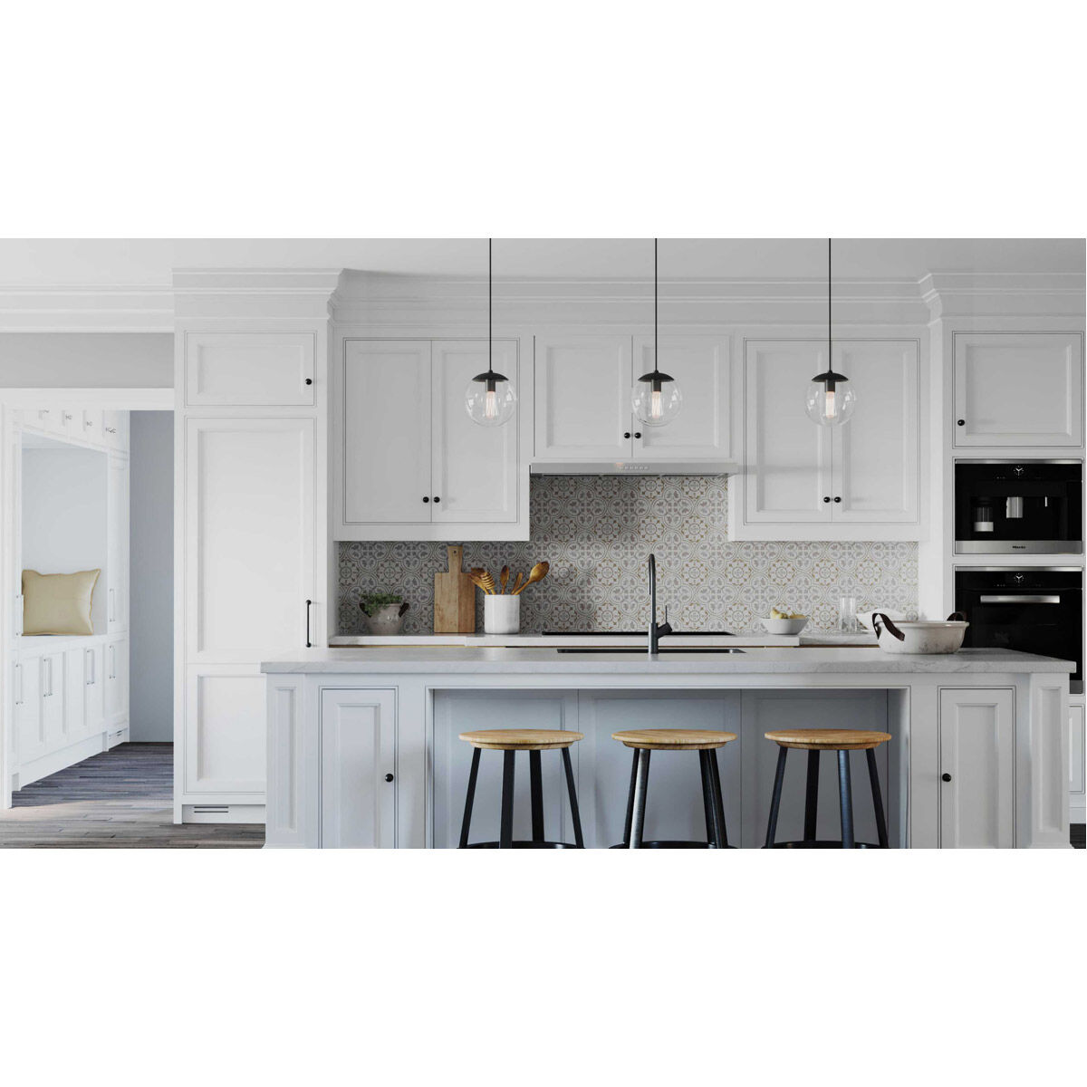 Atwell 1 Light 8 inch Matte Black Pendant Ceiling Light, Small