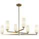 Krysta 6 Light 35.13 inch Brushed Gold Chandelier Ceiling Light