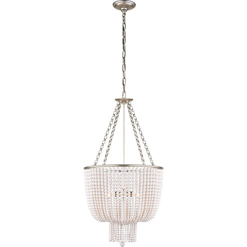 AERIN Jacqueline 4 Light 19 inch Burnished Silver Leaf Chandelier Ceiling Light in White Acrylic