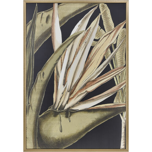 Lush I Green with Black and Wood Tone Framed Wall Art