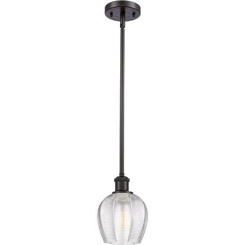 Ballston Norfolk LED 6 inch Oil Rubbed Bronze Mini Pendant Ceiling Light in Clear Glass