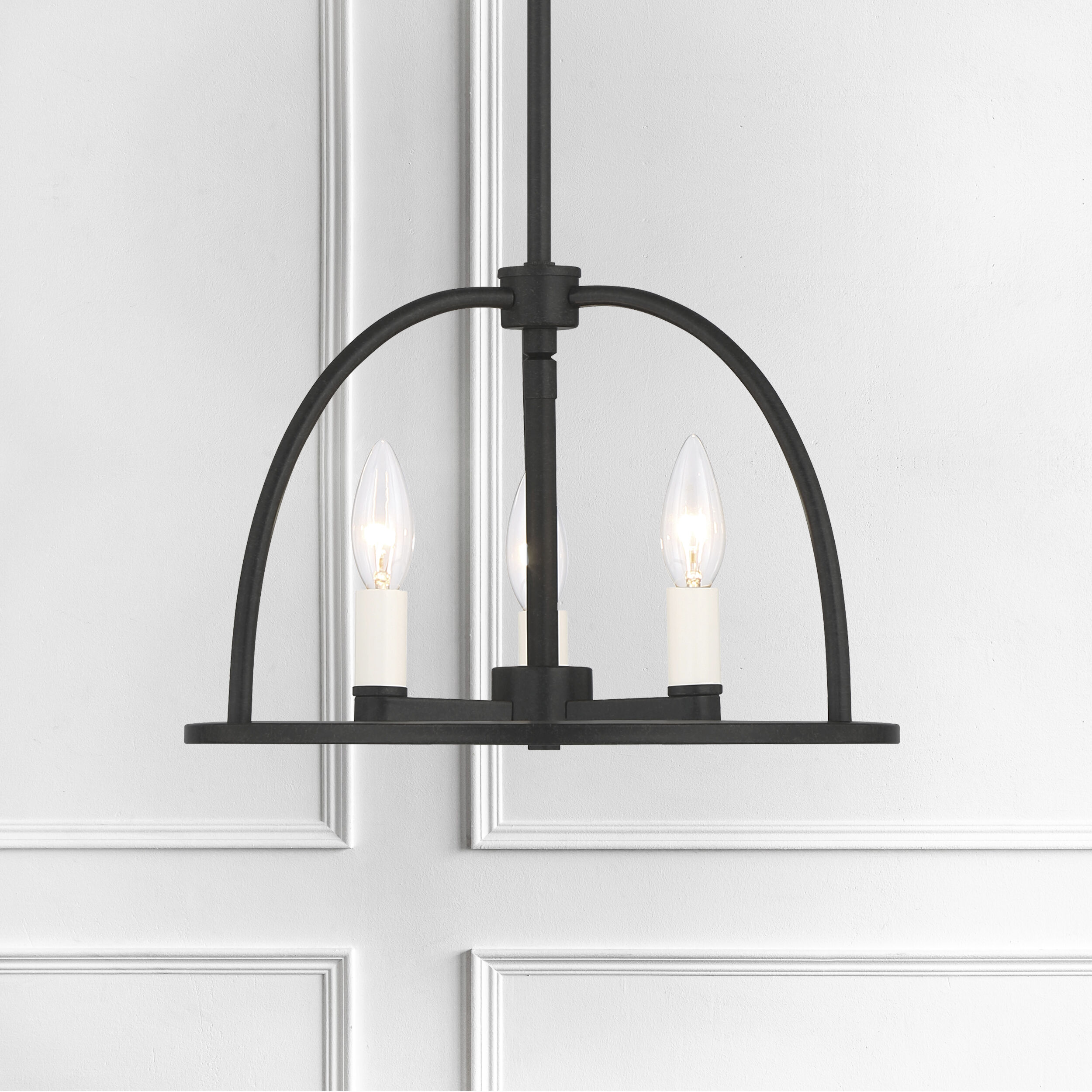 Abbott 3 Light 13.75 inch Black Mini Chandelier Ceiling Light