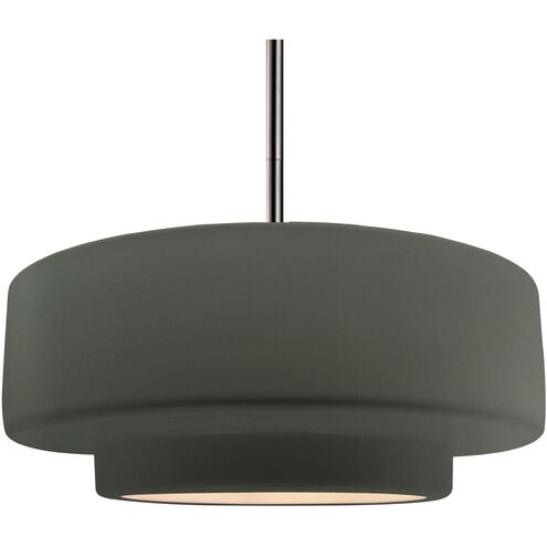 Radiance 1 Light 16.25 inch Brushed Nickel and Pewter Green Pendant Ceiling Light