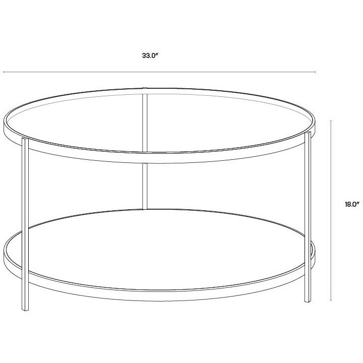 Concord 33 X 18 inch Clear / Antique Brass Coffee Table