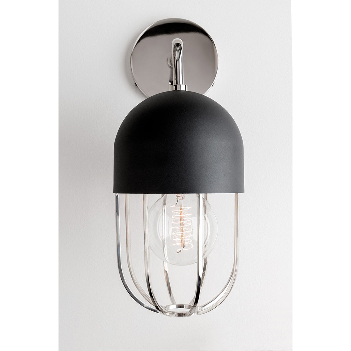 Haley 1 Light 5.5 inch Polished Nickel Wall Sconce Wall Light in Polished Nickel and Black