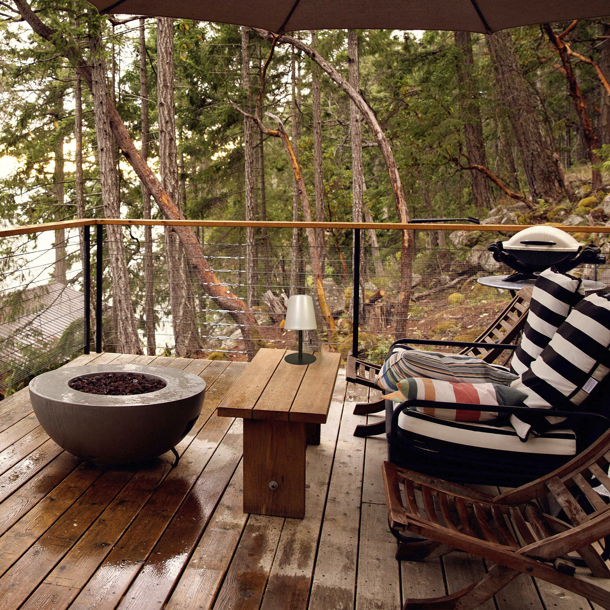 Tinsley 12 inch 2.50 watt Matte Black Outdoor Decorative Table Lamp