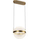 Pisces LED 11.88 inch Brushed Gold and Light Guide Pendant Ceiling Light