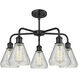 Conesus 5 Light 24 inch Matte Black Chandelier Ceiling Light