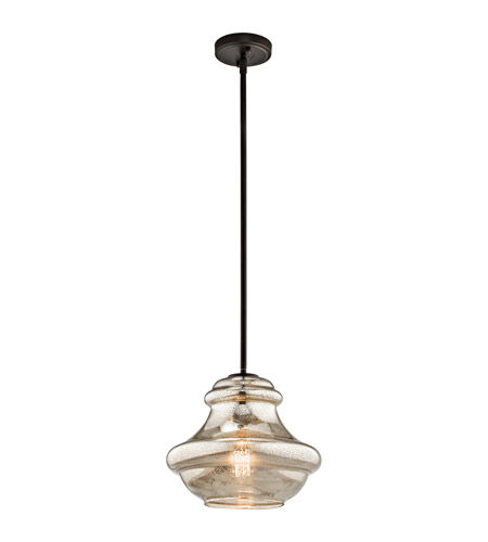 Everly 1 Light 12 inch Olde Bronze Pendant Ceiling Light in Clear