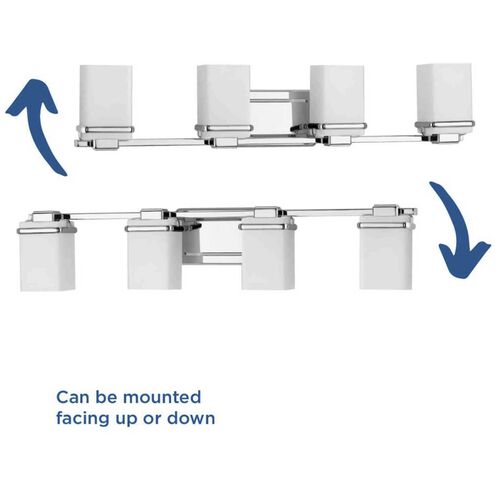 Metric 4 Light 31 inch Polished Chrome Bath Vanity Wall Light, Design Series