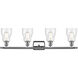 Ballston Ellery 4 Light 36 inch Polished Chrome Bath Vanity Light Wall Light in Seedy Glass, Ballston