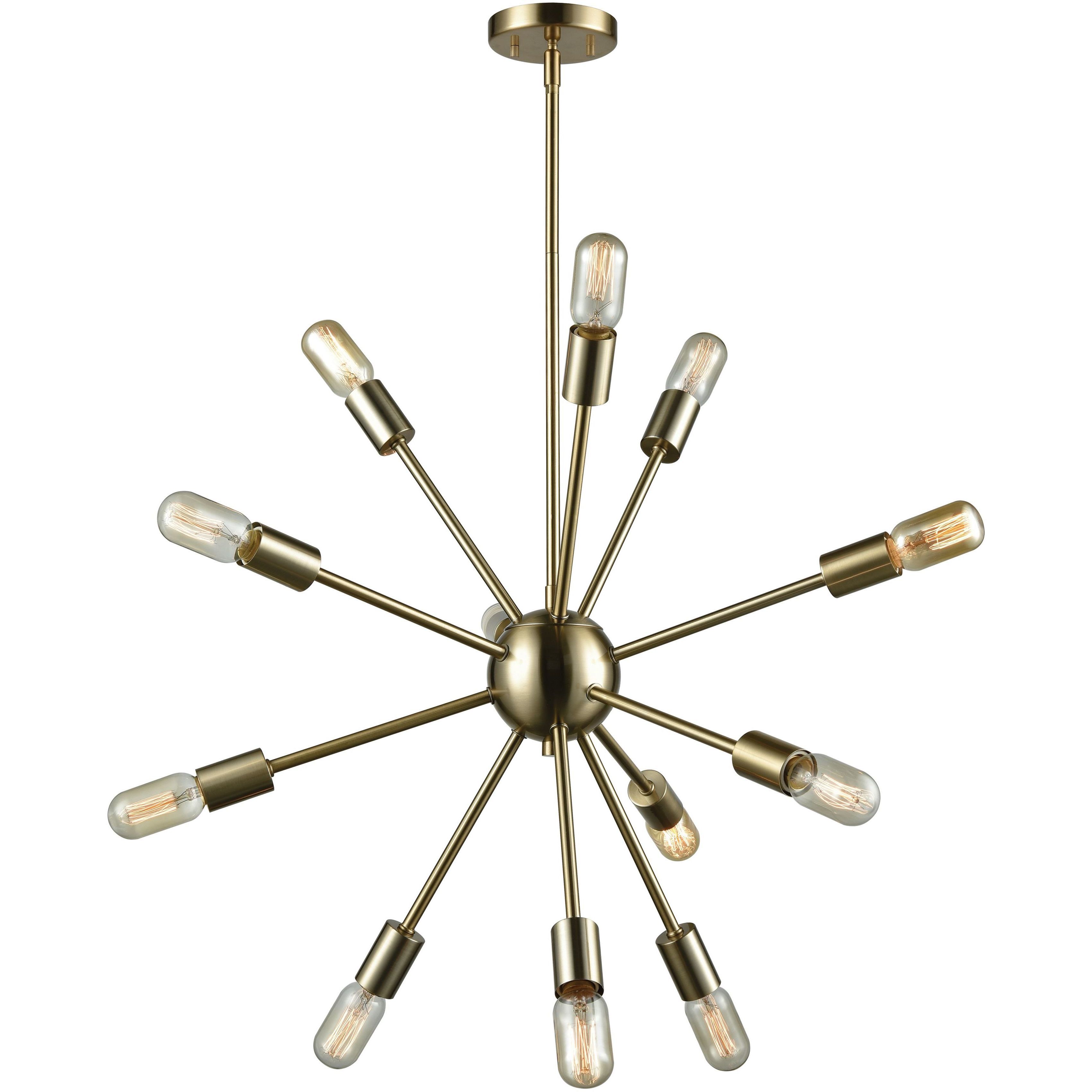 Delphine 12 Light 27 inch Satin Brass Chandelier Ceiling Light