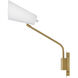 Bray Wall Mount Wall Light in Lacquered Brass with Chalk White