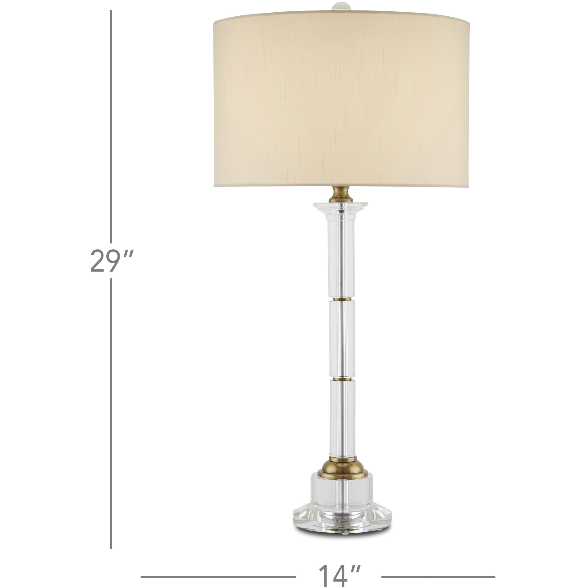 Lothian 29 inch 150 watt Clear/Antique Brass Table Lamp Portable Light
