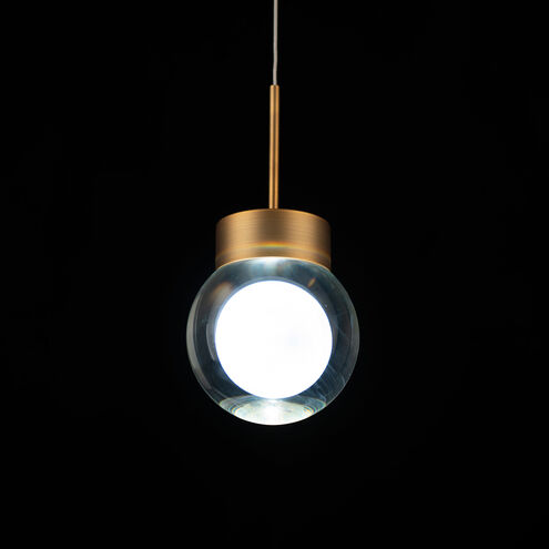 Double Bubble LED 5 inch Aged Brass Pendant Ceiling Light in true