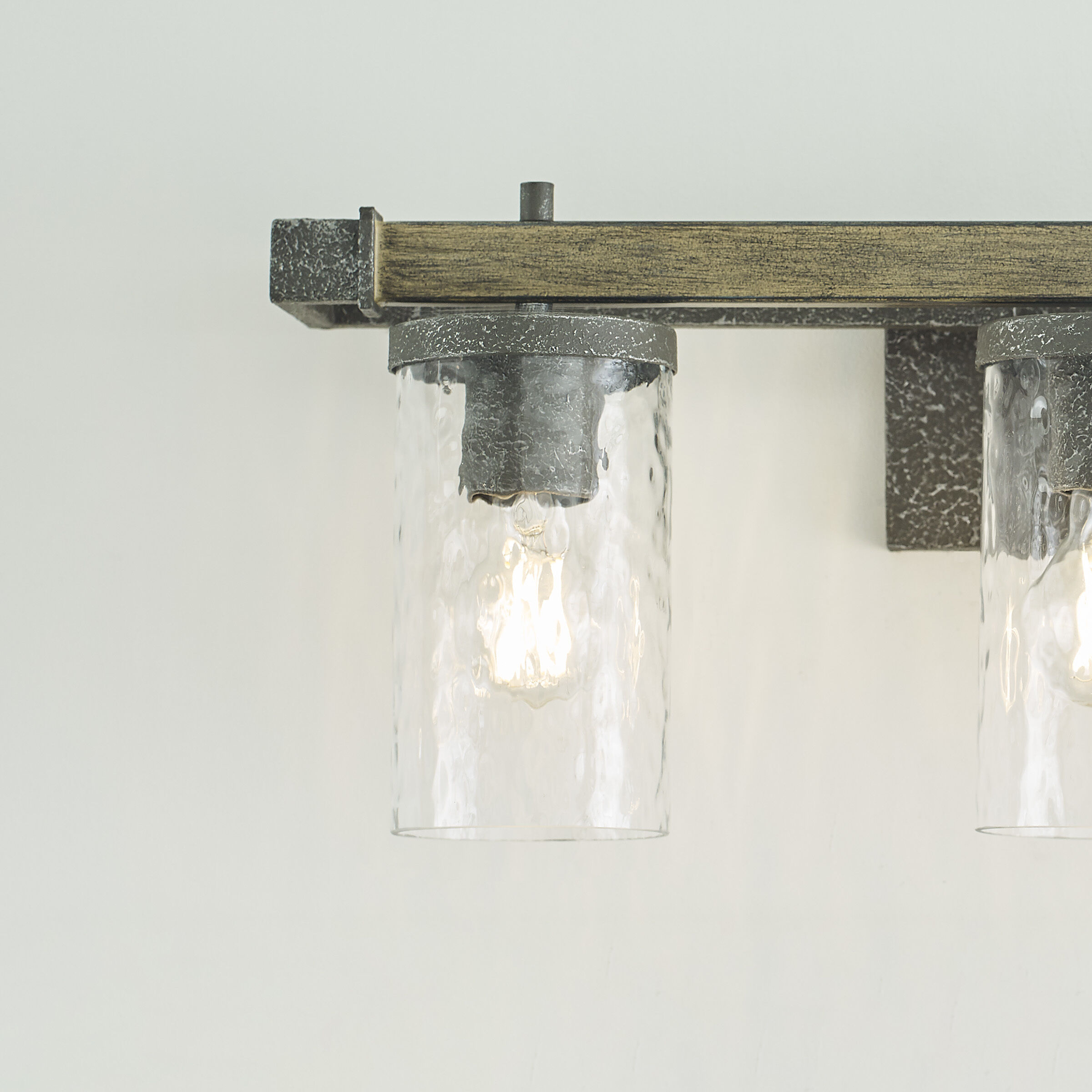 Sean Lavin Angelo 3 Light 24.25 inch Distressed Weathered Oak / Slate Grey Metal Vanity Light Wall Light