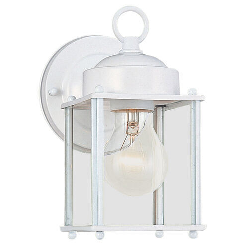 New Castle 1 Light 8.25 inch White Outdoor Wall Lantern