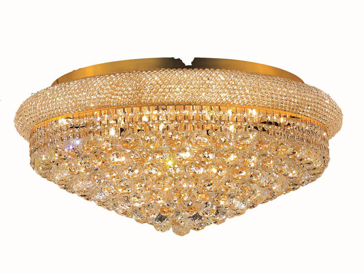 Primo 15 Light 28 inch Gold Flush Mount Ceiling Light in Royal Cut
