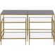 Carrick 52 X 15 inch Dark Brown with Brass and Clear Nesting Console Table, Set of 3