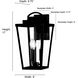 Brenwick 3 Light 17 inch Powder Coated Black Outdoor Wall Sconce