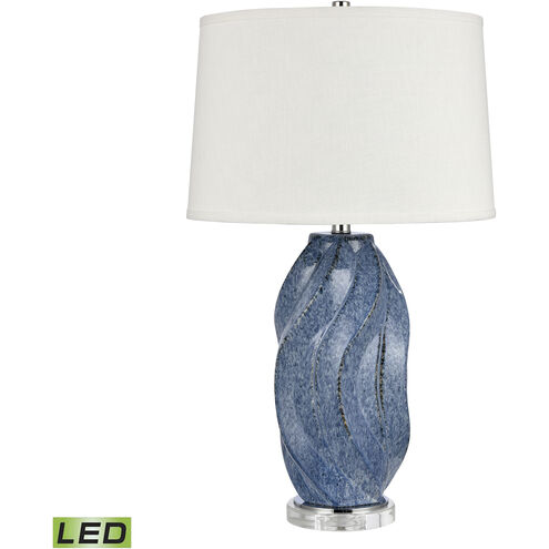 Blue Swell 28 inch 9.00 watt Blue with Clear Table Lamp Portable Light