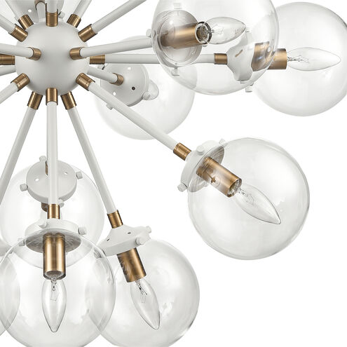 Boudreaux 18 Light 32 inch Matte White with Satin Brass Chandelier Ceiling Light